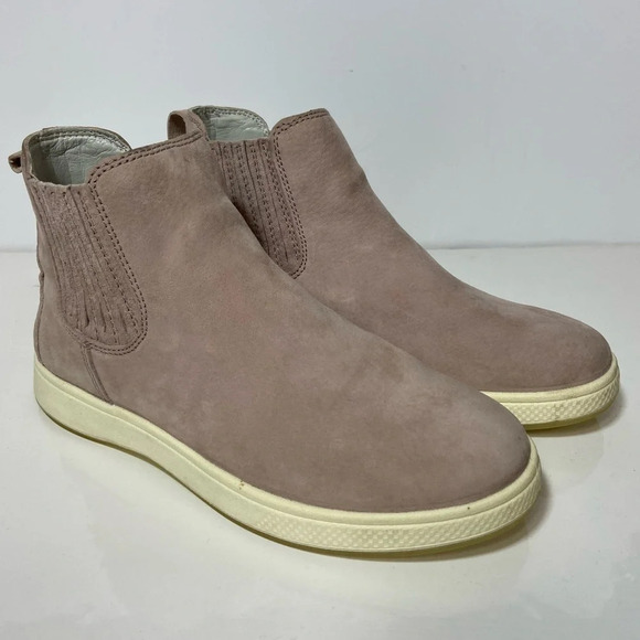 Aureus Women's Andrea  Chelsea Sneaker Pink Suede leather Ankle Boot Sz 7 - Picture 2 of 13